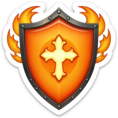 fiery shield sticker