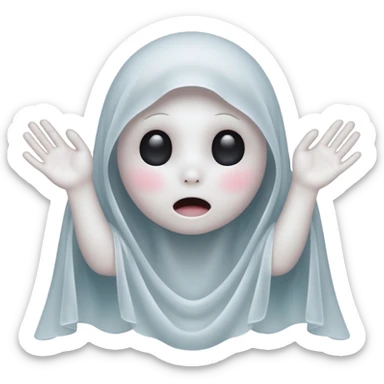 Okay those are wonderful, now make the ghost cover his eyes with cute little hands. Make sure the blush and the cuteness is retained sticker