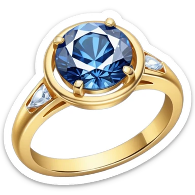 gold ring with a diamond in a dark blue case sticker