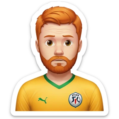 a ginger with beard playing fifa and is sad sticker