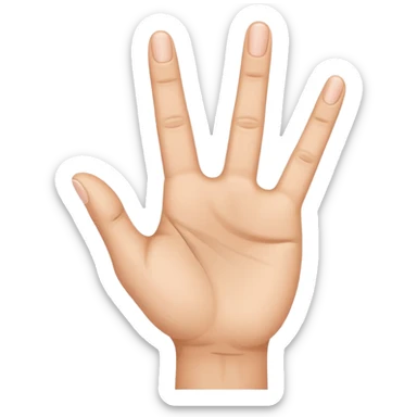 Mano con los cuatro dedos levantados y el índice doblado sticker