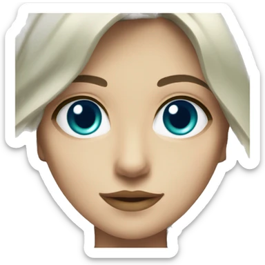 White Slytherin girl with brown middle hair and blue eyes sticker