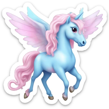 light blue and pink fairy pegasus sticker