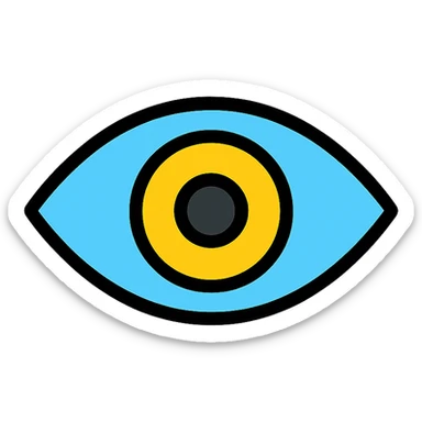 an eye, color outline icon style, minimalistic and modern sticker