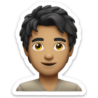 light skin indian guy with messy straight black hair sticker