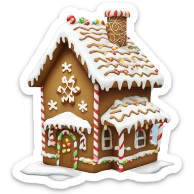 Gingerbread house with snow sticker