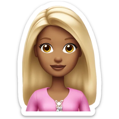 Blonde girl Barbie with MacBook  sticker