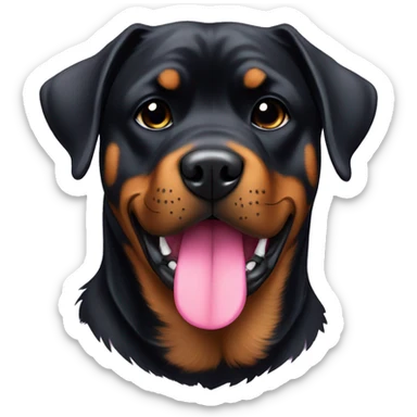 Rottweiler in pink collar sticker