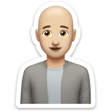 White girl dark hair kissing bald man sticker