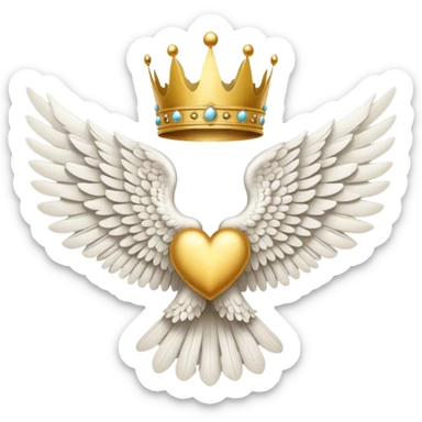 Angel wings and crown  sticker