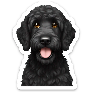 Black labradoodle sticker