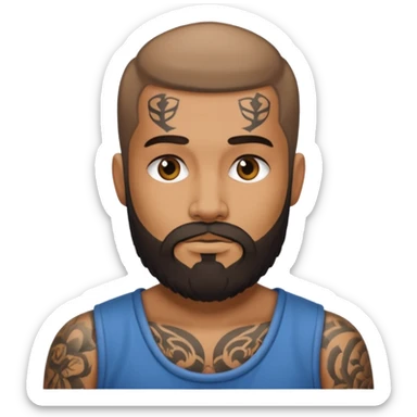 tattooed bearded male prisoner sticker