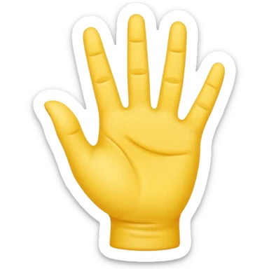 american sign language alphabet A yellow hand sticker