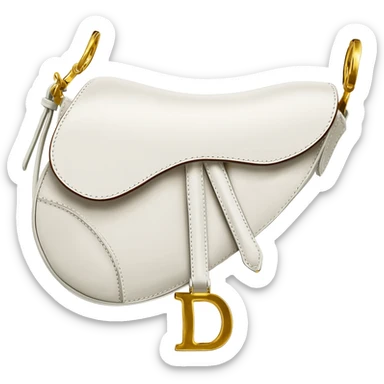 dior white saddle bag sticker