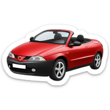 Black Opel Tigra cabrio with red leather seats sticker