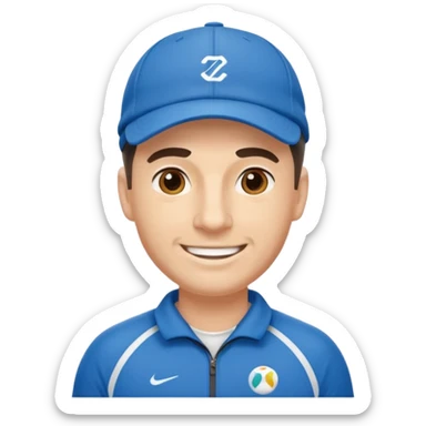 émoji d'un coach sportif avec une casquette de sport sticker
