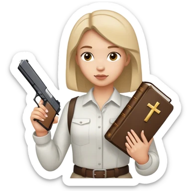 Girl with a bible and Glock in hand sticker