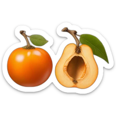 Persimmons and peanuts, "good things happen" sticker