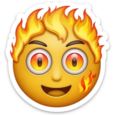 emoji with fire-eyes sticker