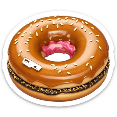 plain donut with sesame seeds sticker