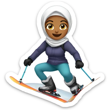 Hijabi-skiing-in-mountains sticker