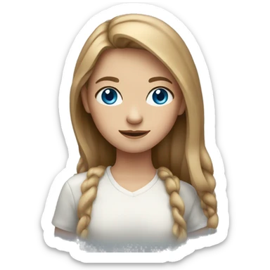A girl with blue eyes and light brown hair sticker