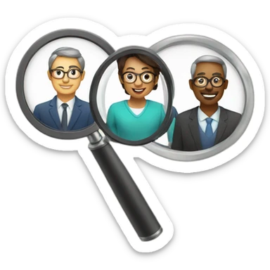 3 diverse experts + magnifying glass sticker