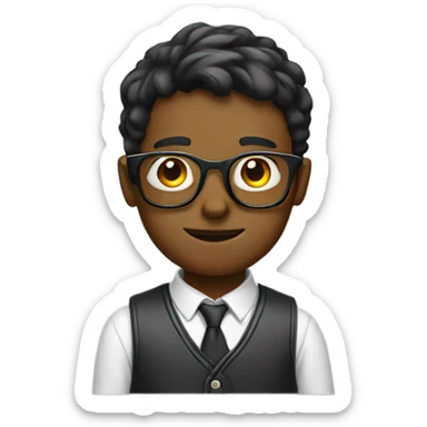 Clever boy with glasses  sticker