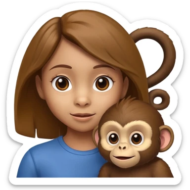 8 year old child girl look like 🐒 sticker