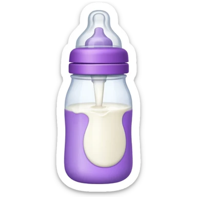 baby bottle white and purple sticker