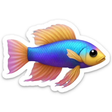 nonbinary flag beta fish sticker
