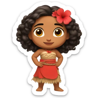 Moana from the Disney movie moana wearing red sticker