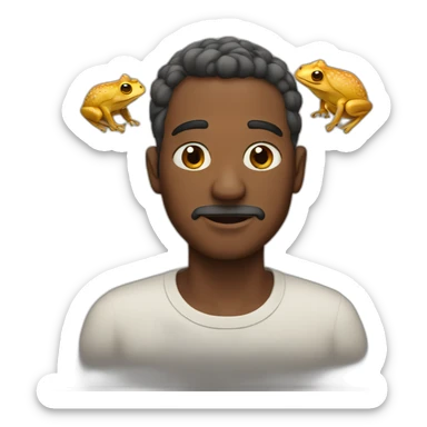 man with bufo sticker