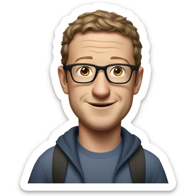 mark zuckerberg in glasses runs left full body sticker