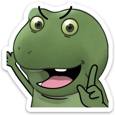 Women with tongue out and both hands up by face sticker