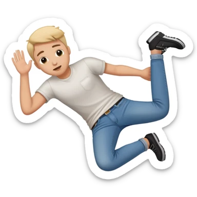 Person slipping and falling sticker