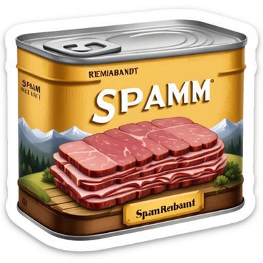 rembrandt painting in a spam meat landscape  sticker