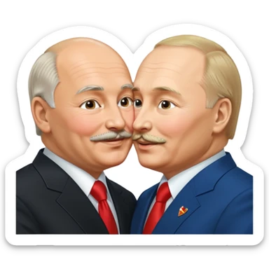 lukashenko and putin( without Beard)  kiss sticker