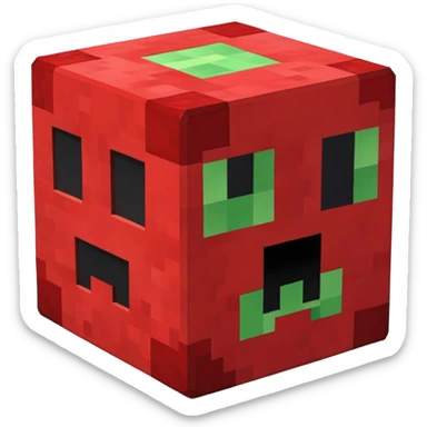 A redstone Minecraft Creeper sticker