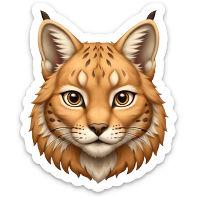 A high-resolution photo-realistic digital illustration of a majestic young lynx, chest upward A high-resolution, photo-realistic digital illustration of a majestic young Eurasian lynx, shown from the chest upward.  sticker