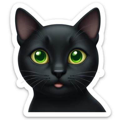 Black cat with green eyes sticker