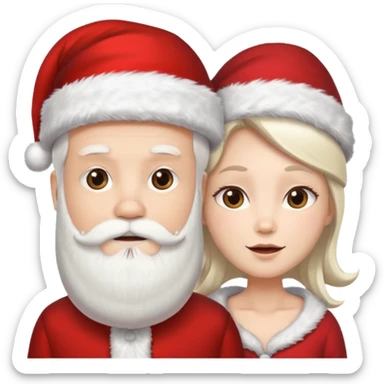santa husband wife sticker