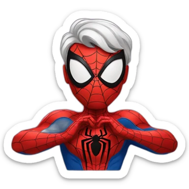 Spiderman Who make a heart with his hands  sticker