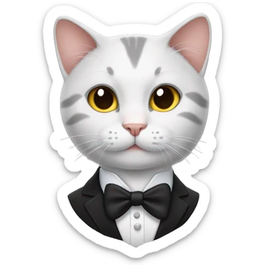 Cat wearing tux sticker