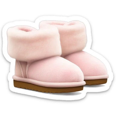fuzzy slippers uggs light pink sticker