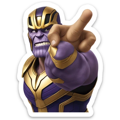 Thanos snapping his finger while wearing the infnity gauntlet  sticker