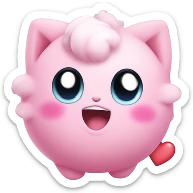 jiggly puff with heart sticker