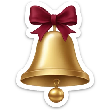 Christmas bells with burgundy bow sticker