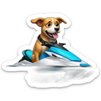 dog on a jetski sticker