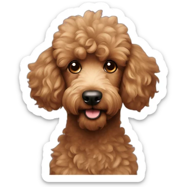 scruffy brown poodle sticker